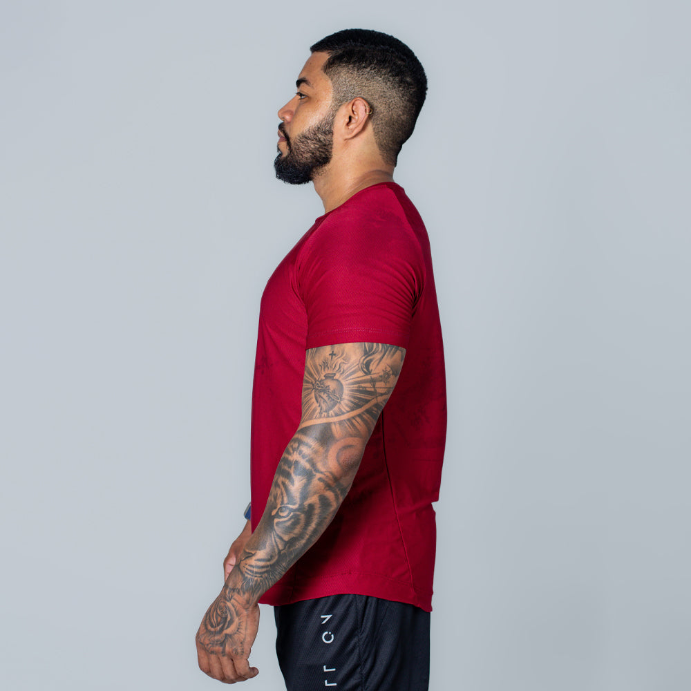 Camiseta Dry Fit Axis Vinho Sangria